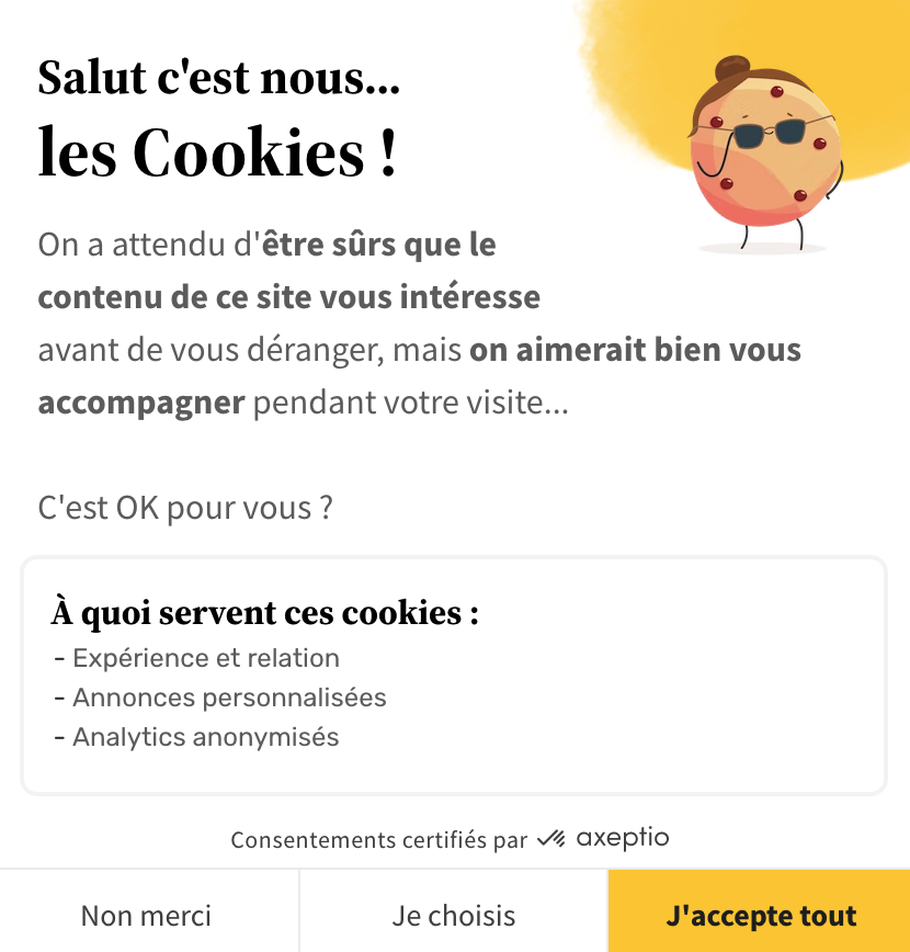 Notification cookies - axeptio