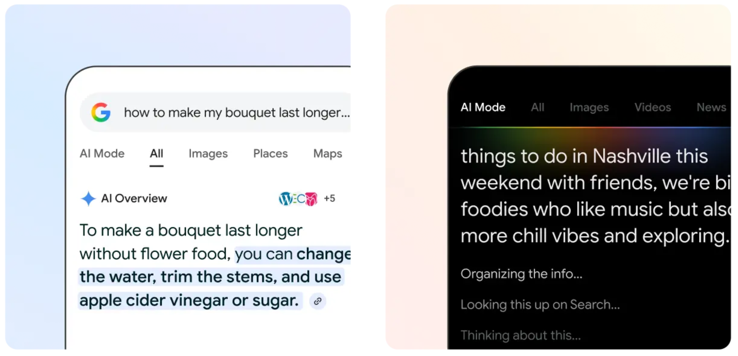 AI Overviews AI Mode Google